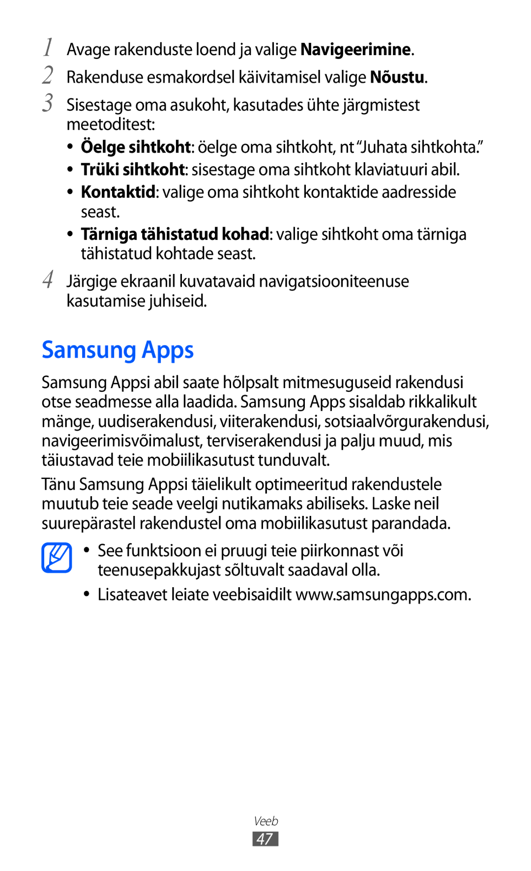 Samsung GT-P6210UWASEB manual Samsung Apps 