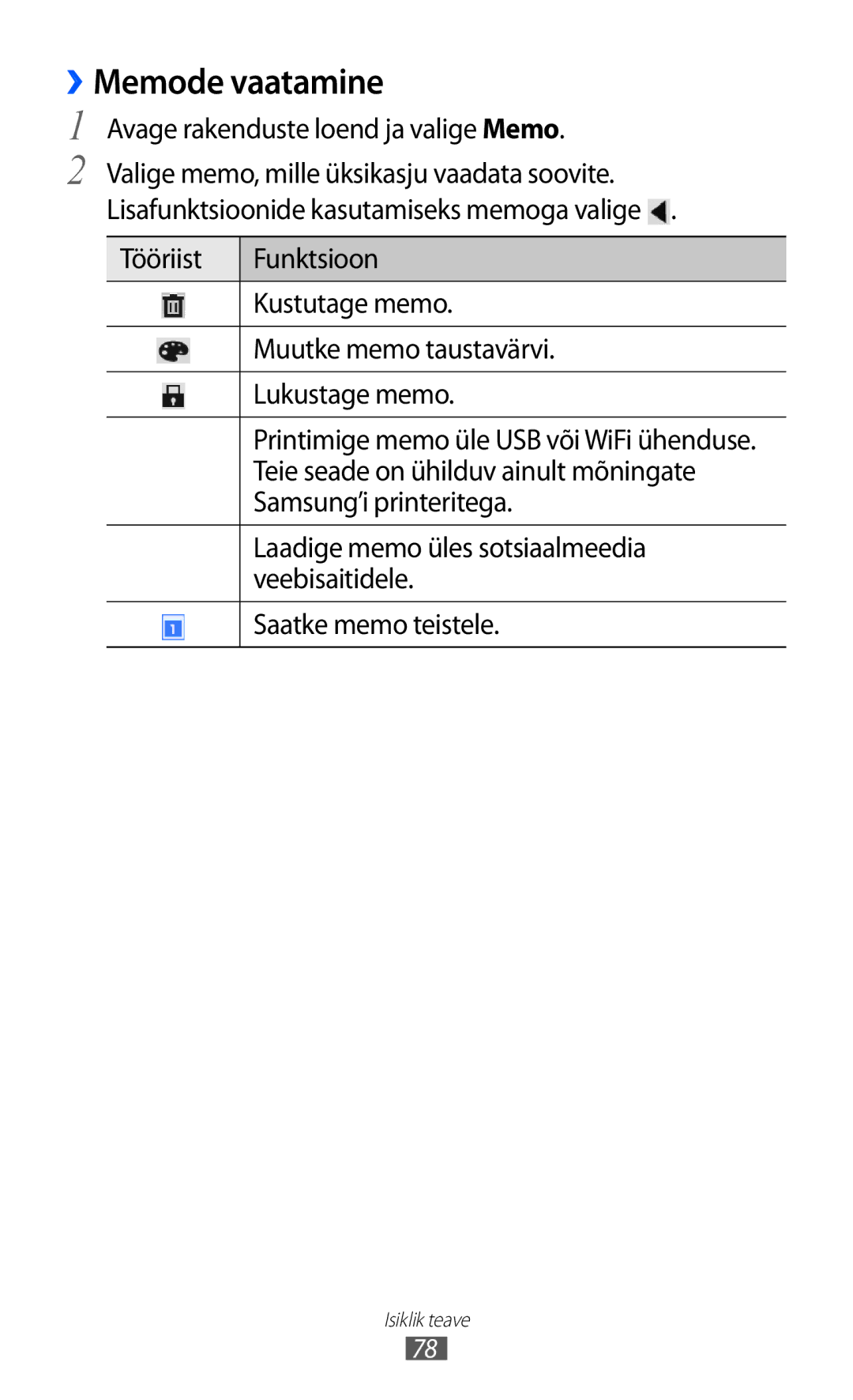 Samsung GT-P6210UWASEB manual ››Memode vaatamine 