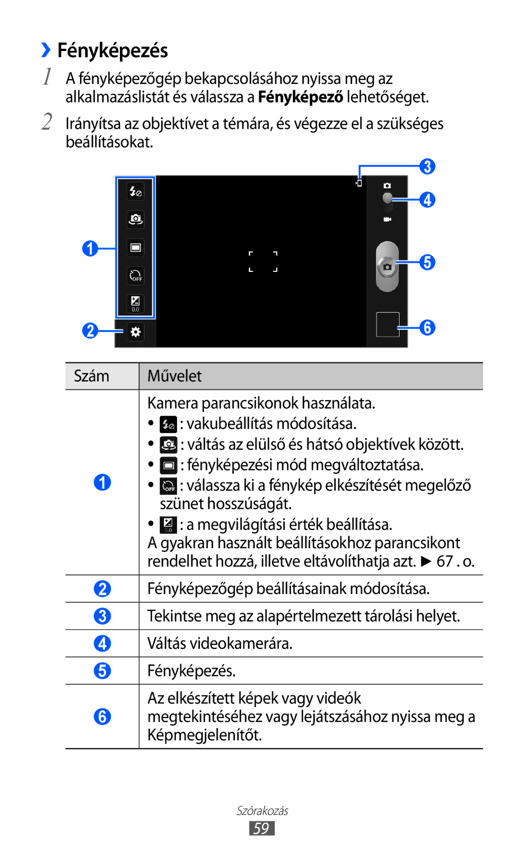 Samsung GT-P6210MAAXEH ››Fényképezés, Fényképezési mód megváltoztatása, Szünet hosszúságát, Megvilágítási érték beállítása 