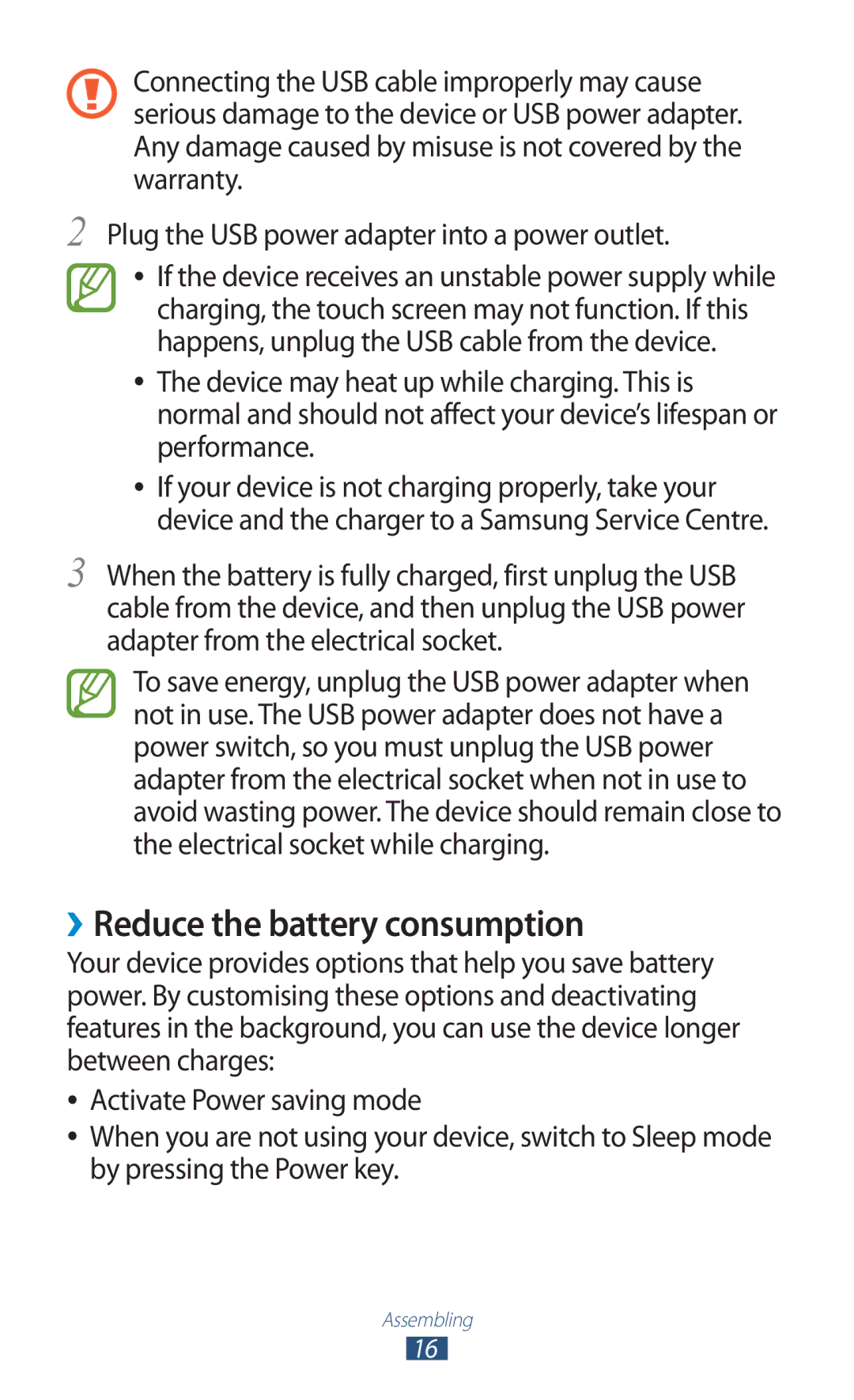 Samsung GT-P6210ZWAFOP, GT-P6210ZWAXEF, GT-P6210MAAXEF, GT-P6210UWAXEF, GT-P6210UWAFOP manual ››Reduce the battery consumption 