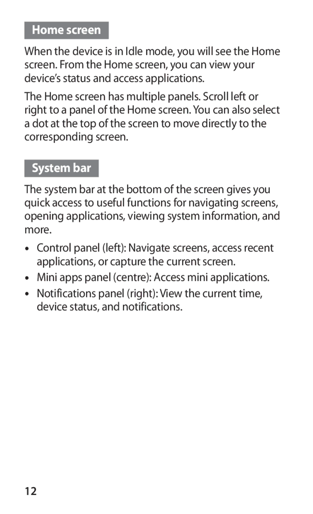 Samsung GT-P6211UWADBT, GT-P6211MAADBT manual Home screen 