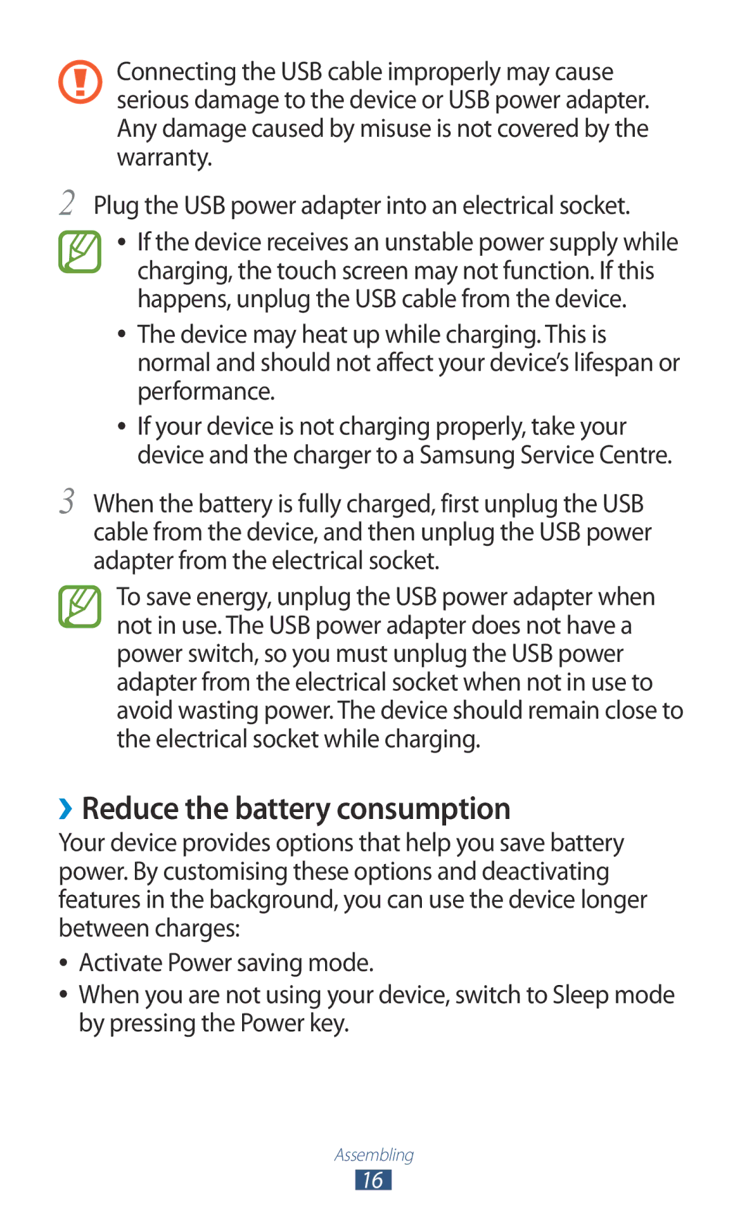 Samsung GT-P6211UWADBT, GT-P6211MAADBT manual ››Reduce the battery consumption 