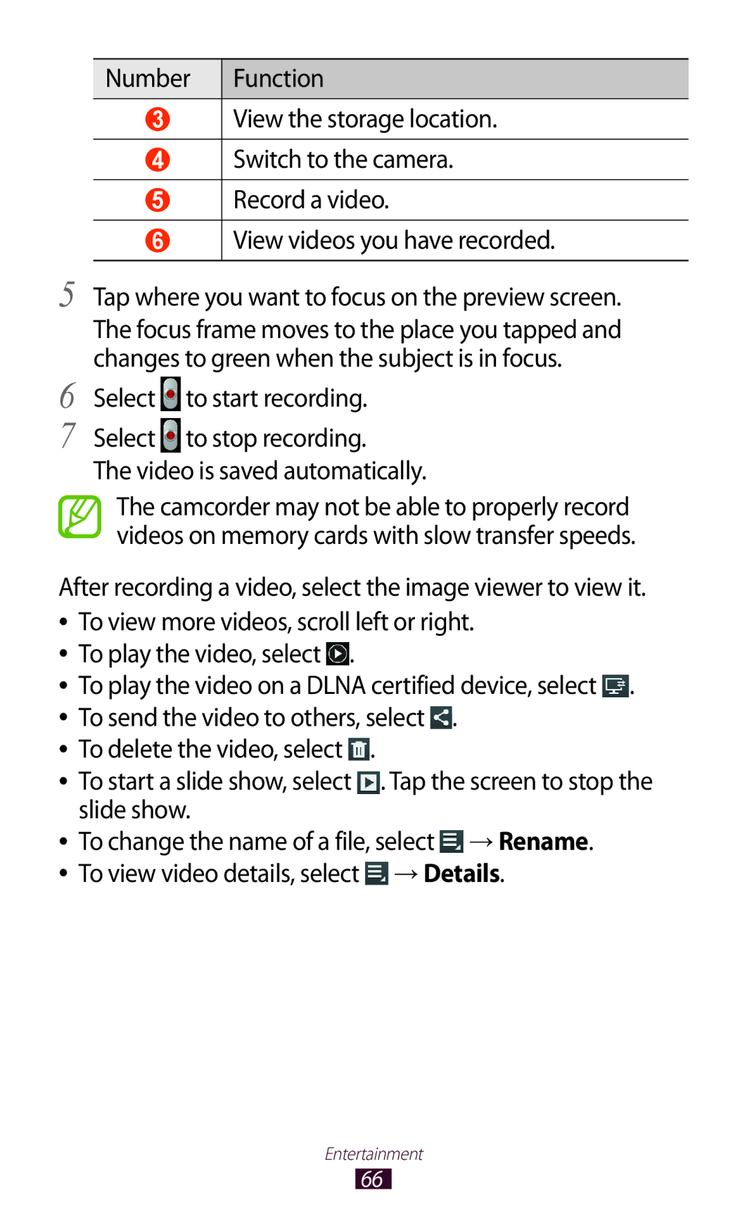 Samsung GT-P6211UWADBT, GT-P6211MAADBT manual Slide show To change the name of a file, select → Rename, → Details 