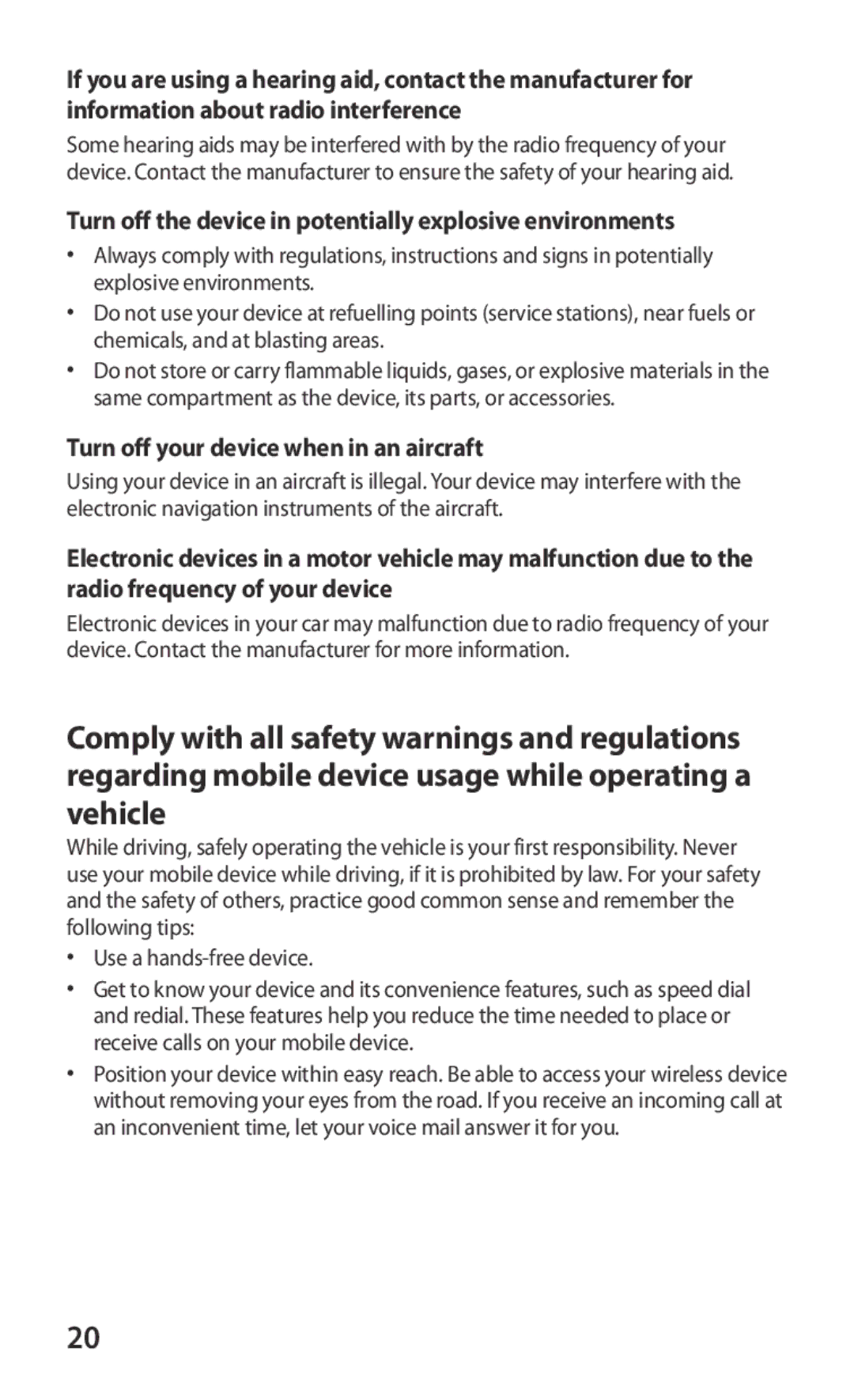 Samsung GT-P6800LSATUR Turn off the device in potentially explosive environments, Turn off your device when in an aircraft 