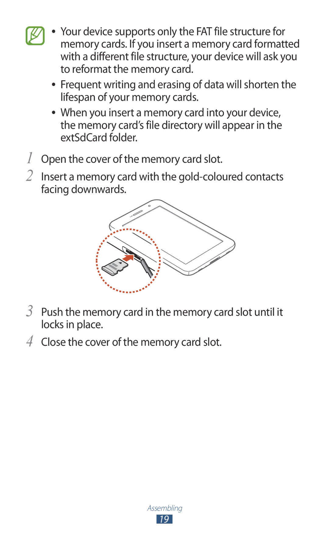 Samsung GT-P6800LSAKCL, GT-P6800LSAJED, GT-P6800LSAEGY, GT-P6800LSATUN, GT-P6800LSATHR, GT-P6800LSATMC manual Assembling 