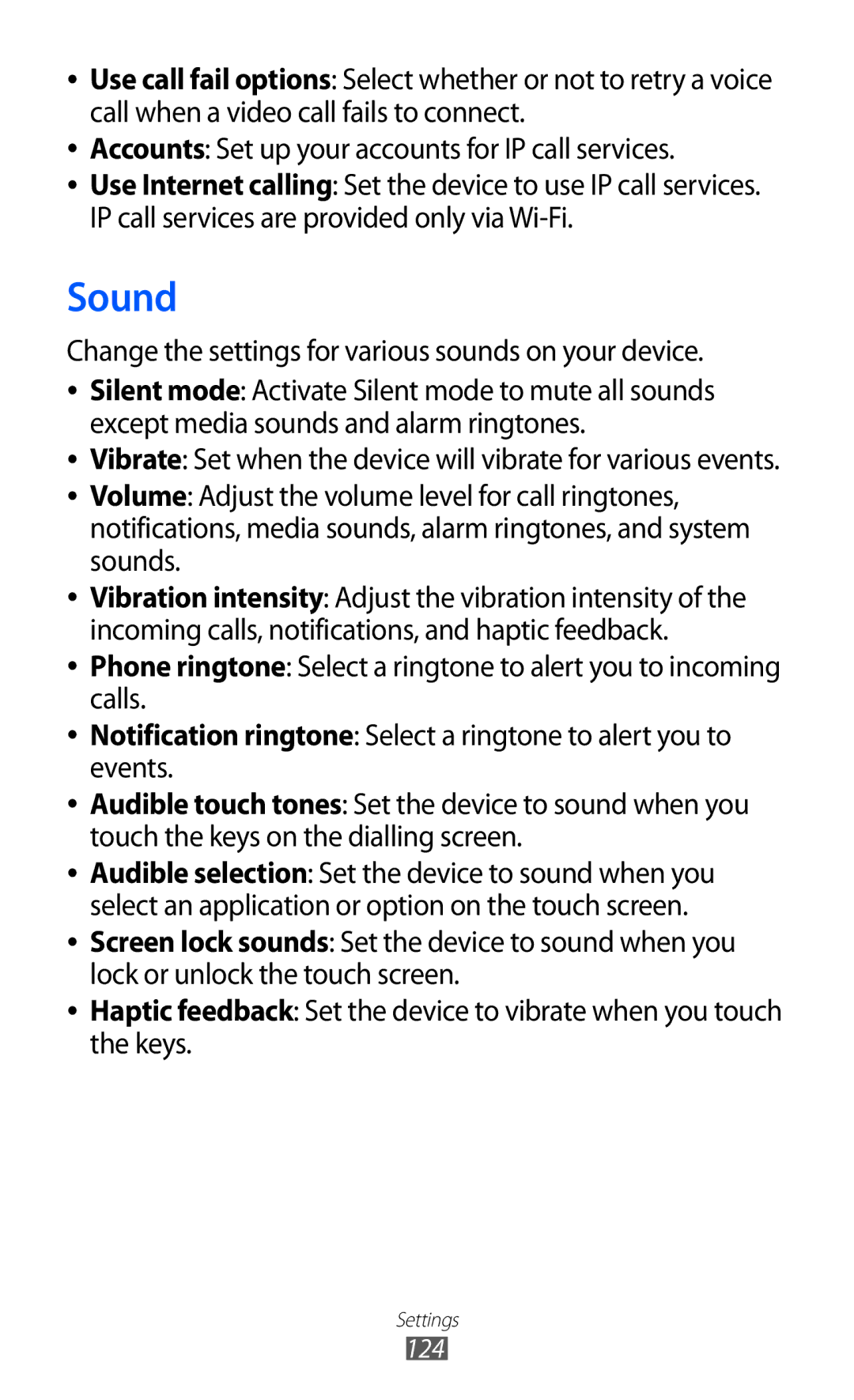 Samsung GT-P6800LSATMC, GT-P6800LSAJED, GT-P6800LSAEGY manual Sound, Change the settings for various sounds on your device 