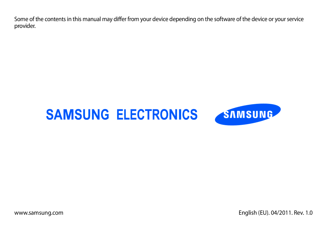 Samsung GT-P7100 user manual English EU /2011. Rev 