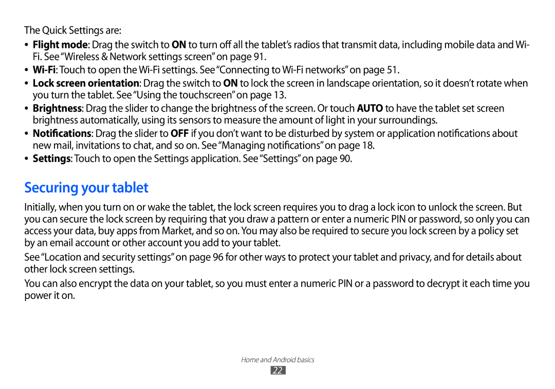 Samsung GT-P7100 user manual Securing your tablet 