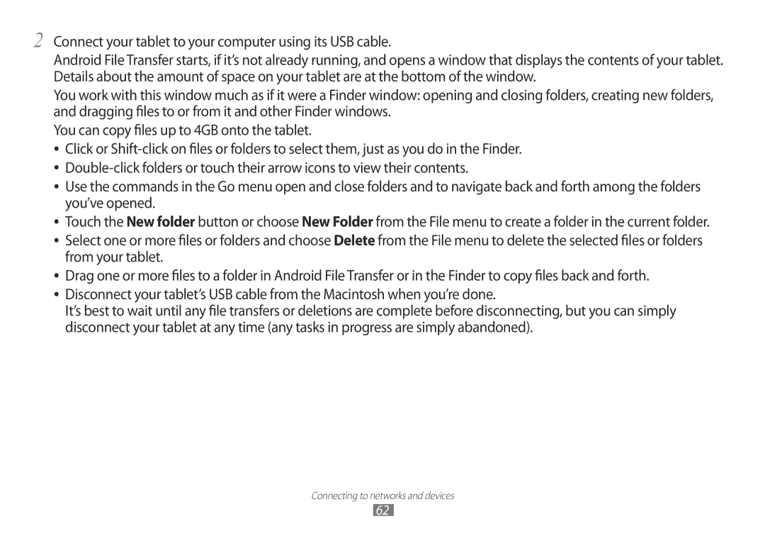 Samsung GT-P7100 user manual Connecting to networks and devices 