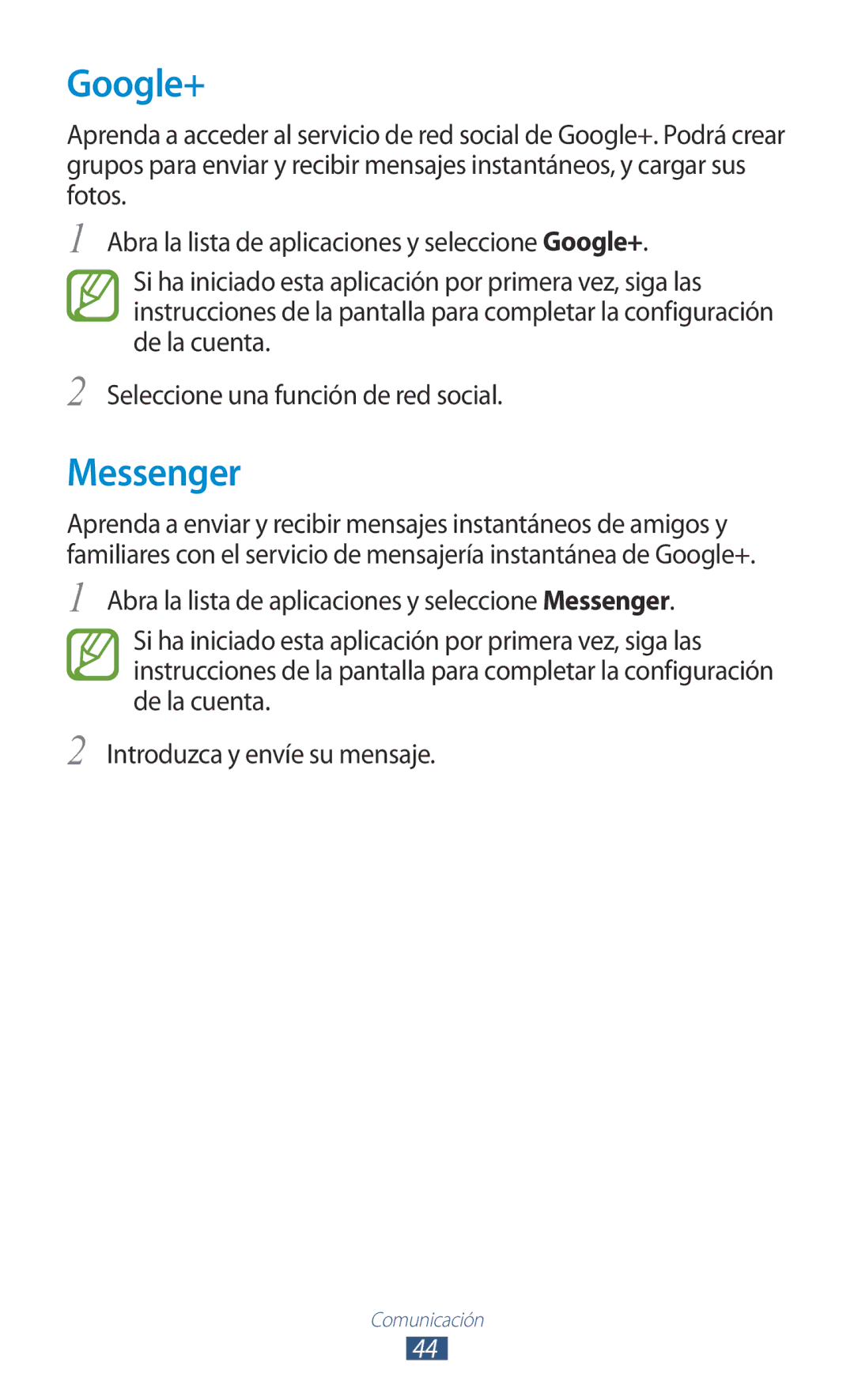 Samsung GT-P7100MSATCL, GT-P7100MSAATL, GT-P7100MSAFOP manual Google+, Messenger 