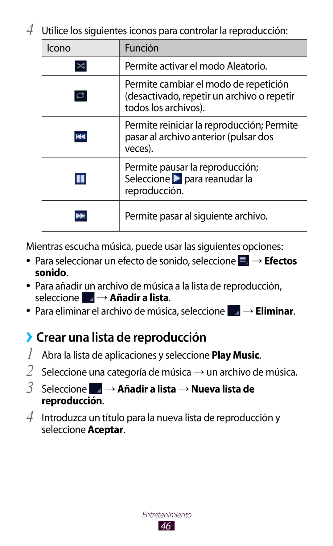 Samsung GT-P7100MSAFOP manual Crear una lista de reproducción, Seleccione → Añadir a lista → Nueva lista de, Reproducción 