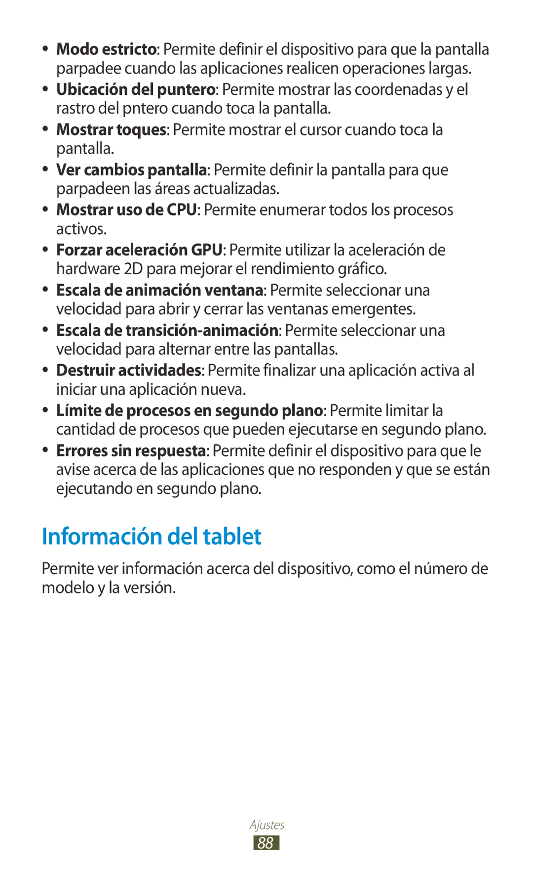 Samsung GT-P7100MSAFOP, GT-P7100MSAATL, GT-P7100MSATCL manual Información del tablet 