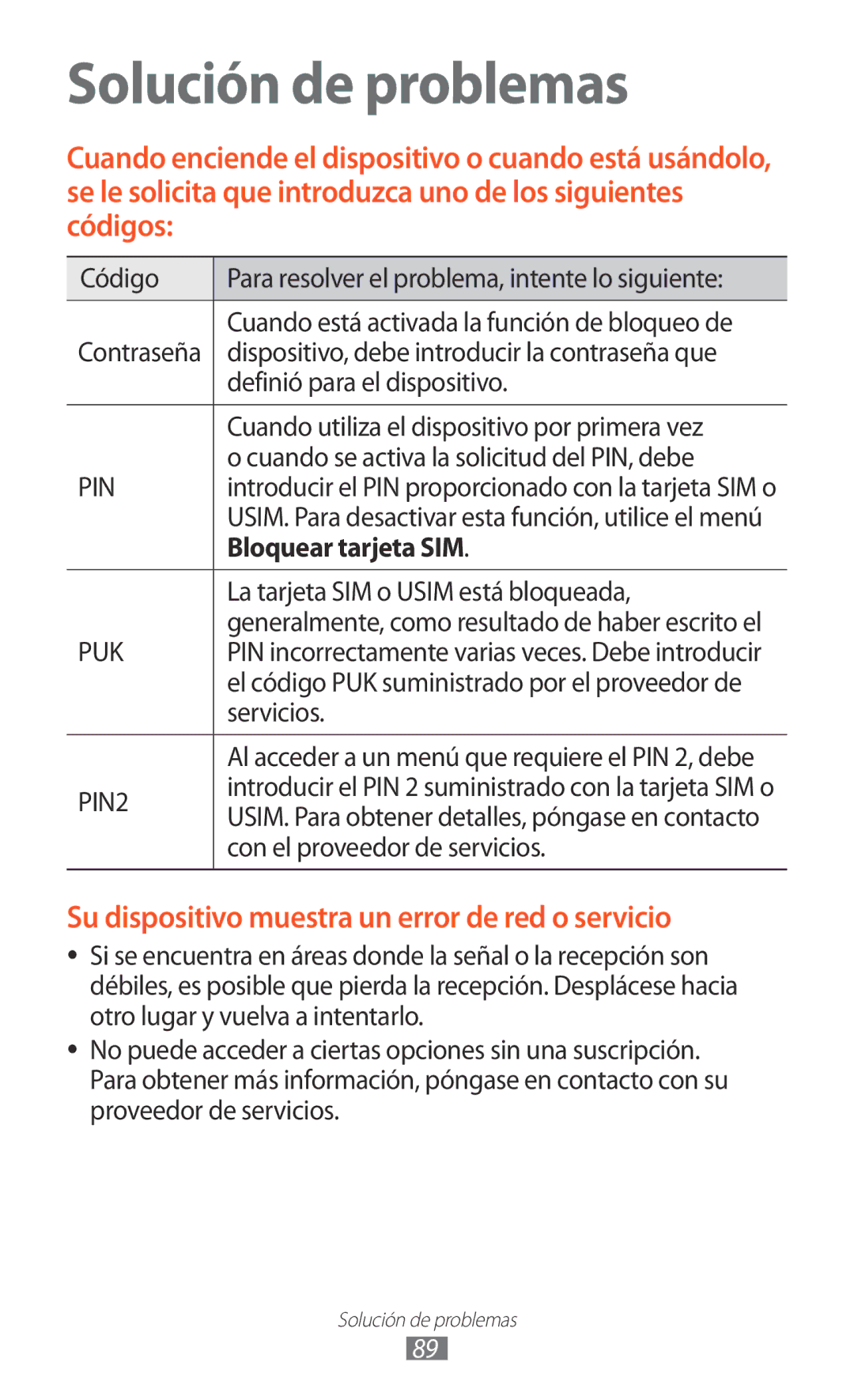 Samsung GT-P7100MSATCL, GT-P7100MSAATL, GT-P7100MSAFOP manual Bloquear tarjeta SIM 