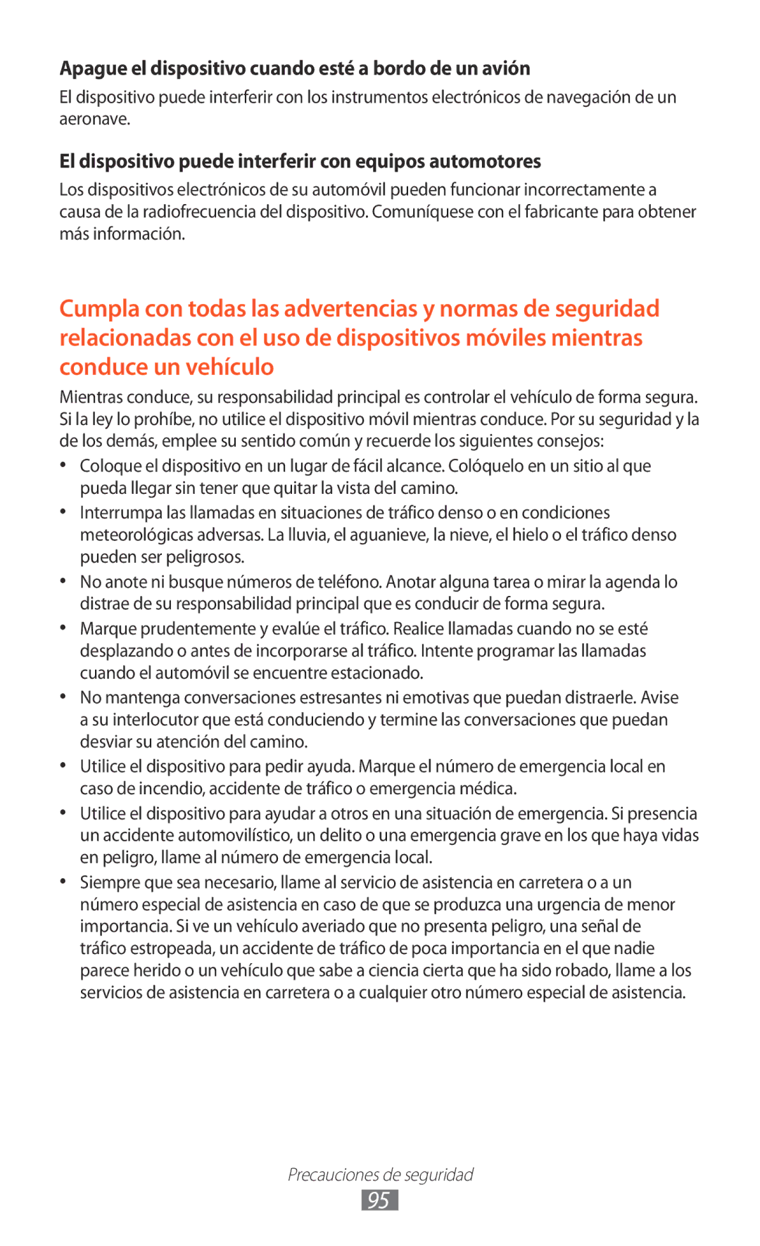 Samsung GT-P7100MSATCL, GT-P7100MSAATL, GT-P7100MSAFOP manual Apague el dispositivo cuando esté a bordo de un avión 