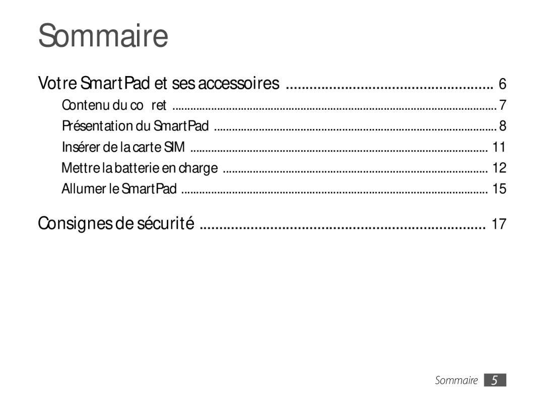 Samsung GT-P7100MSASFR, GT-P7100MSAXEF manual Sommaire 