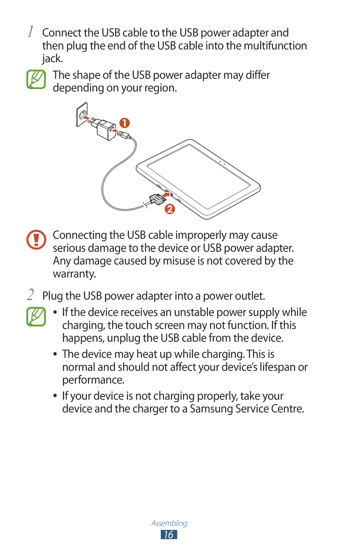 Samsung GT-P7300FKAECT, GT-P7300FKAARB, GT-P7300FKEJED, GT-P7300UWAAFR, GT-P7300UWABTC, GT-P7300UWAJED manual Assembling 