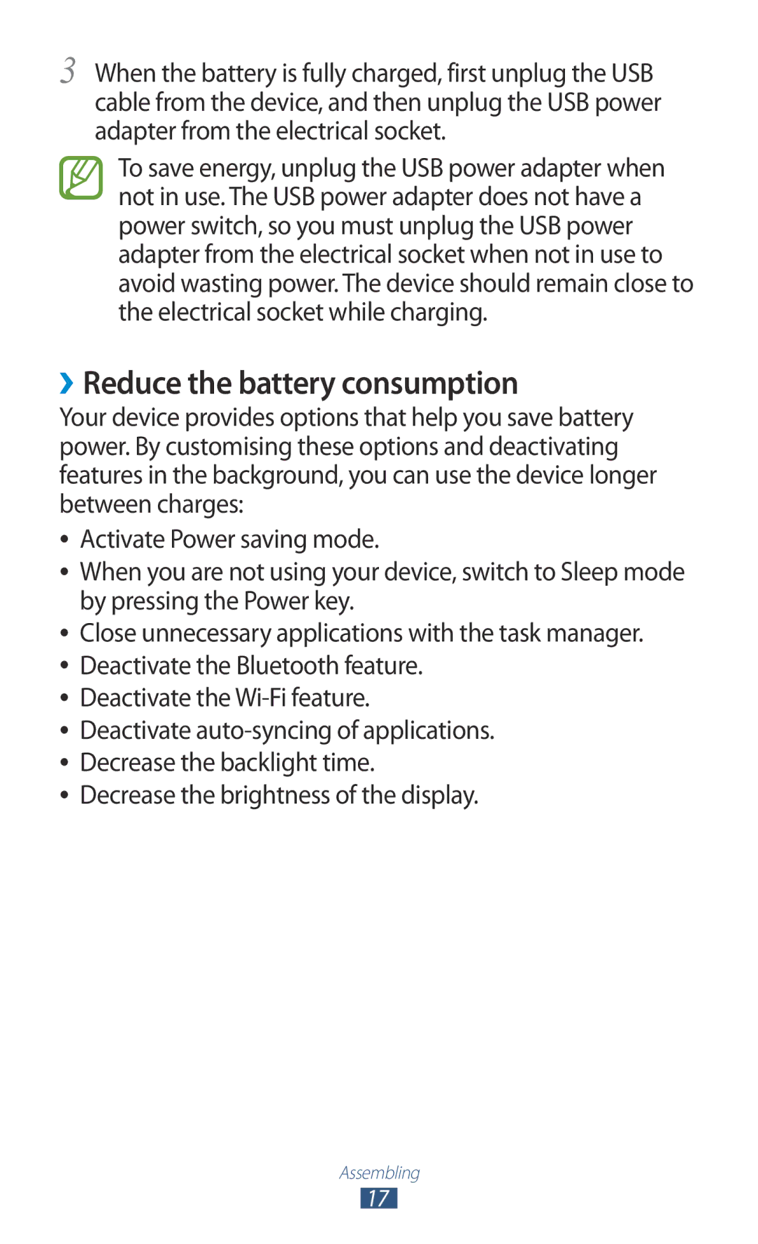 Samsung GT-P7300FKETHR, GT-P7300FKAARB manual ››Reduce the battery consumption, Decrease the brightness of the display 