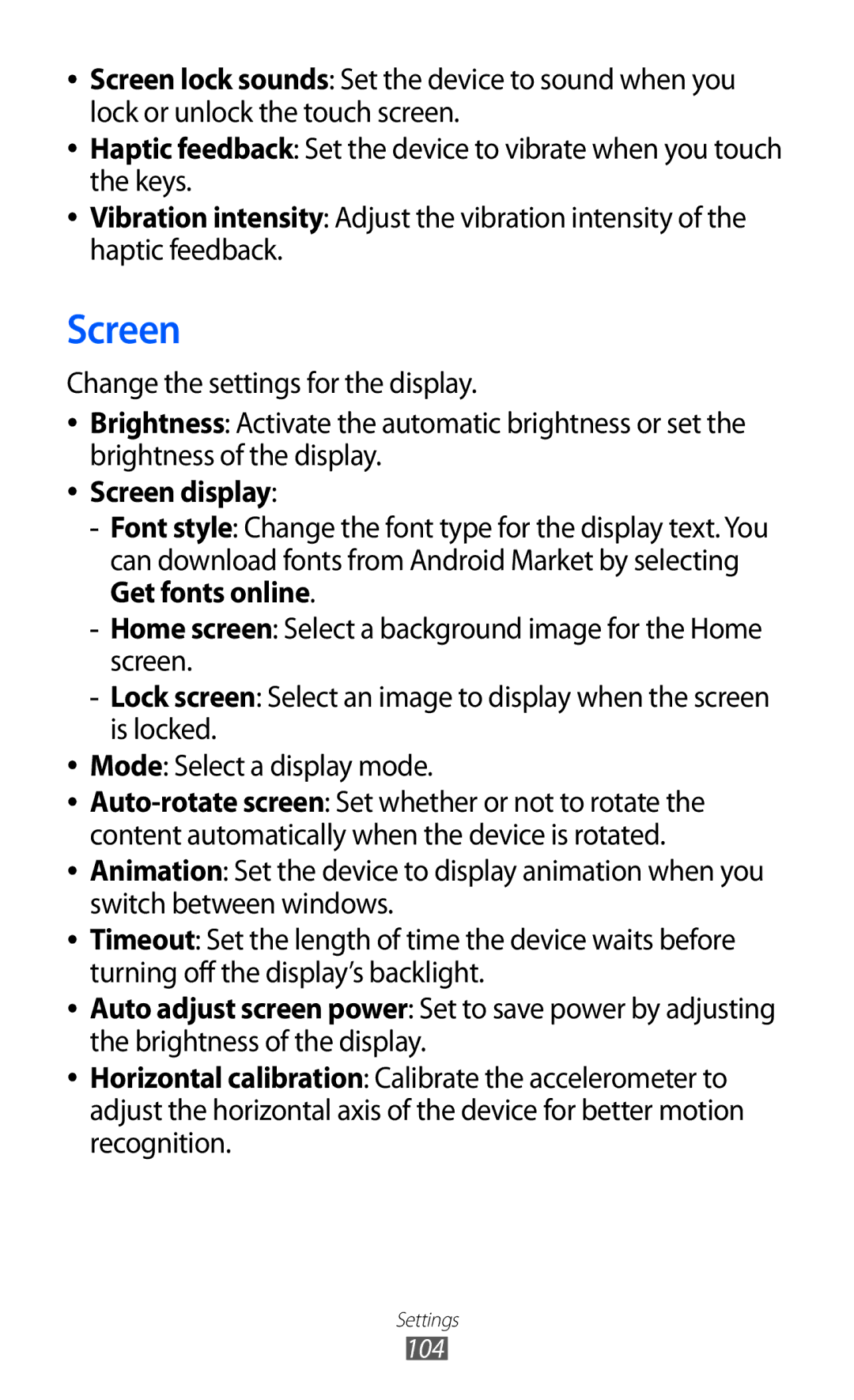 Samsung GT-P7300UWATHR, GT-P7300FKAARB, GT-P7300FKEJED, GT-P7300UWAAFR, GT-P7300UWABTC, GT-P7300UWAJED manual Screen display 