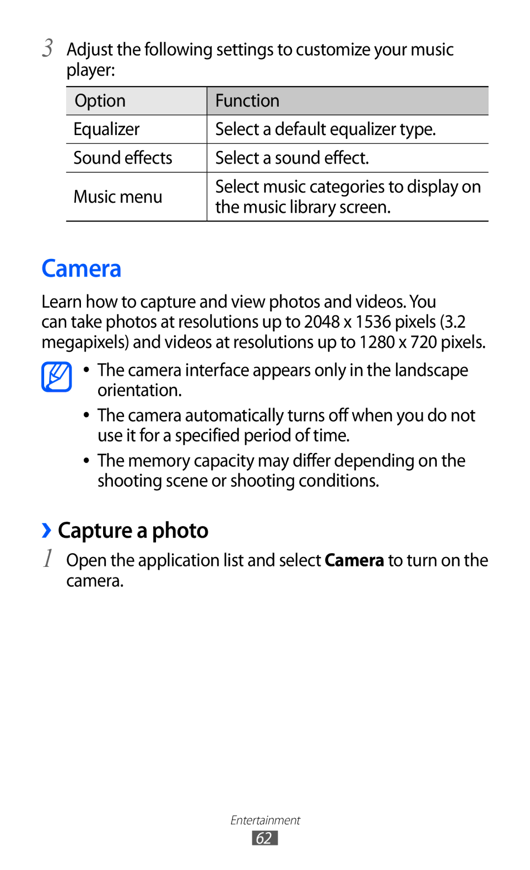 Samsung GT-P7300FKAXXV, GT-P7300FKAARB, GT-P7300FKEJED, GT-P7300UWAAFR, GT-P7300UWABTC manual Camera, ››Capture a photo 