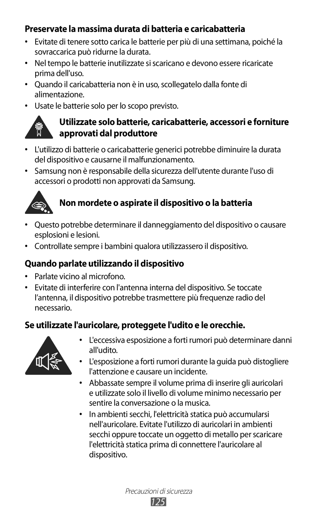 Samsung GT-P7300UWAHUI, GT-P7300UWATUR, GT-P7300UWAITV manual 125, Preservate la massima durata di batteria e caricabatteria 