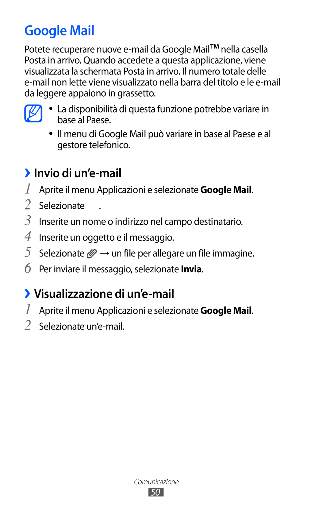 Samsung GT-P7300FKATIM, GT-P7300UWATUR, GT-P7300UWAITV, GT-P7300UWATIM, GT-P7300FKANEE manual Google Mail, Invio di un’e-mail 