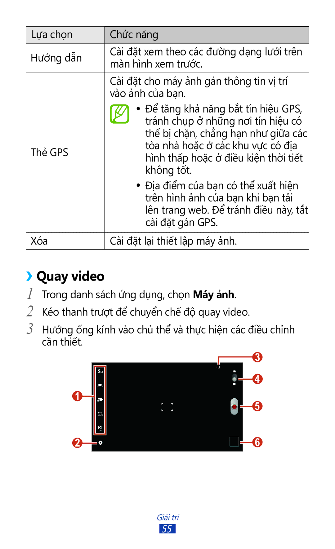 Samsung GT-P7300FKAXEV, GT-P7300UWAXEV, GT-P7300UWAXXV, GT-P7300FKAXXV manual ››Quay video 