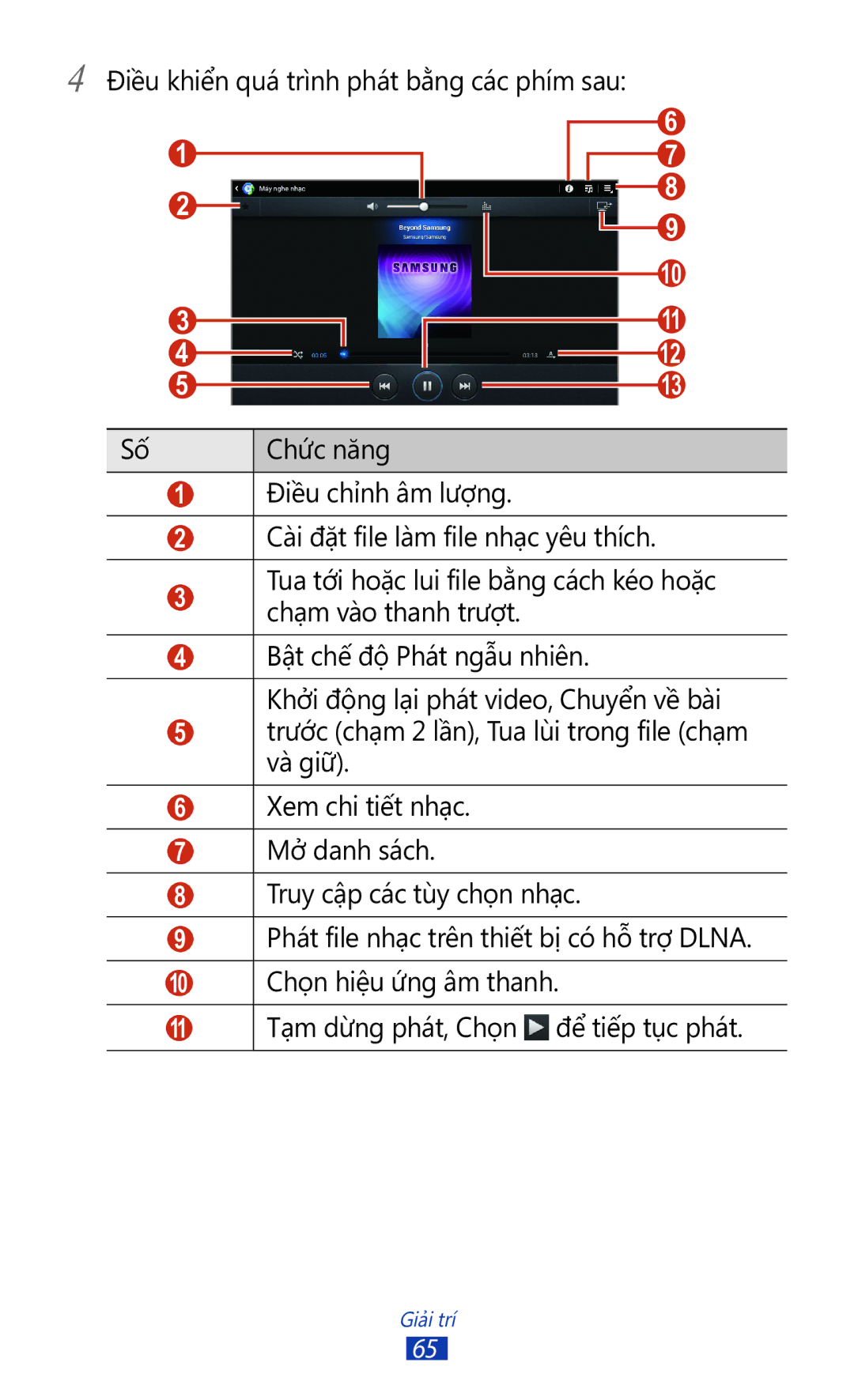 Samsung GT-P7300UWAXXV, GT-P7300UWAXEV, GT-P7300FKAXXV, GT-P7300FKAXEV manual Giải trí 