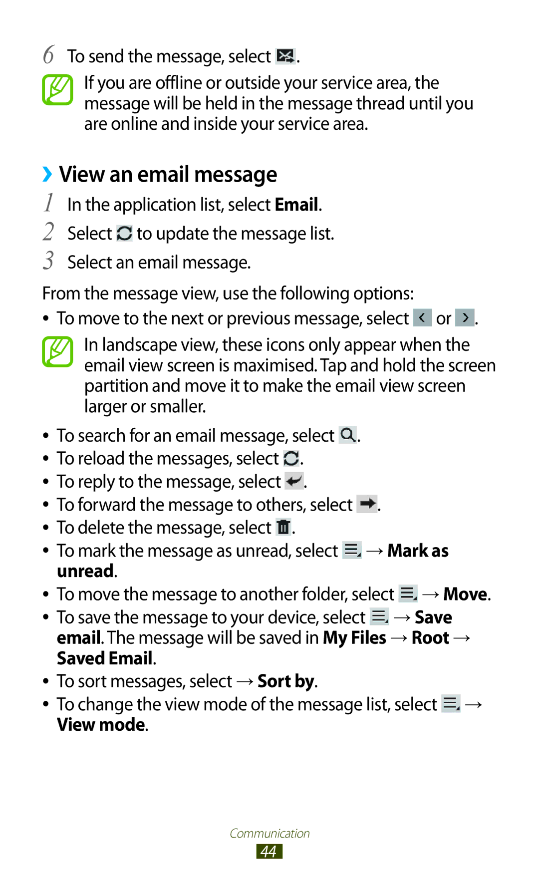 Samsung GT-P7310FKAXSG, GT-P7310FKEKSA, GT-P7310FKAKSA manual To send the message, select, To reply to the message, select 