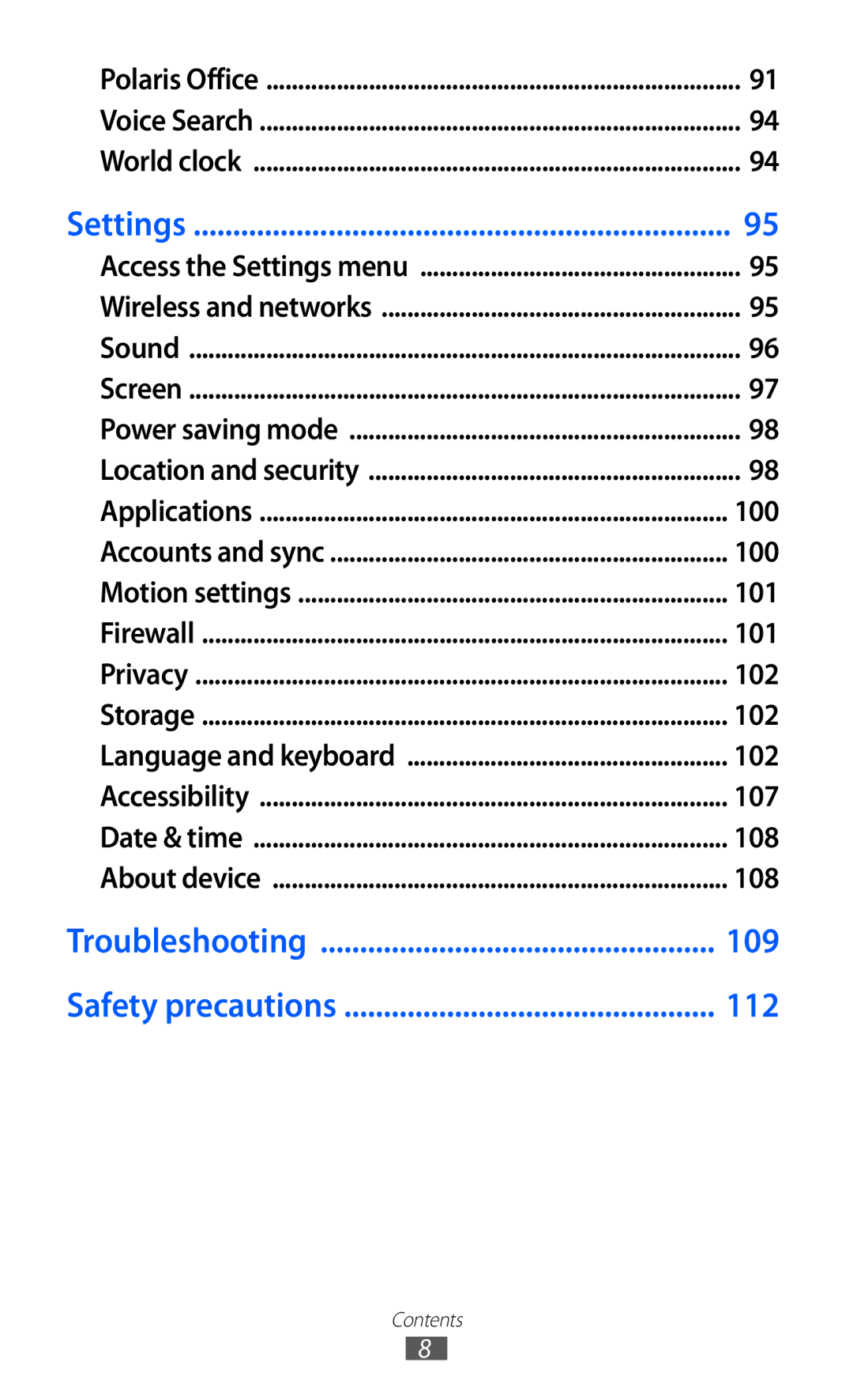 Samsung GT-P7310FKASAC, GT-P7310FKEKSA, GT-P7310FKAKSA, GT-P7310FKEJED, GT-P7310UWAKSA, GT-P7310FKAJED 100, 101, 102, 107, 108 