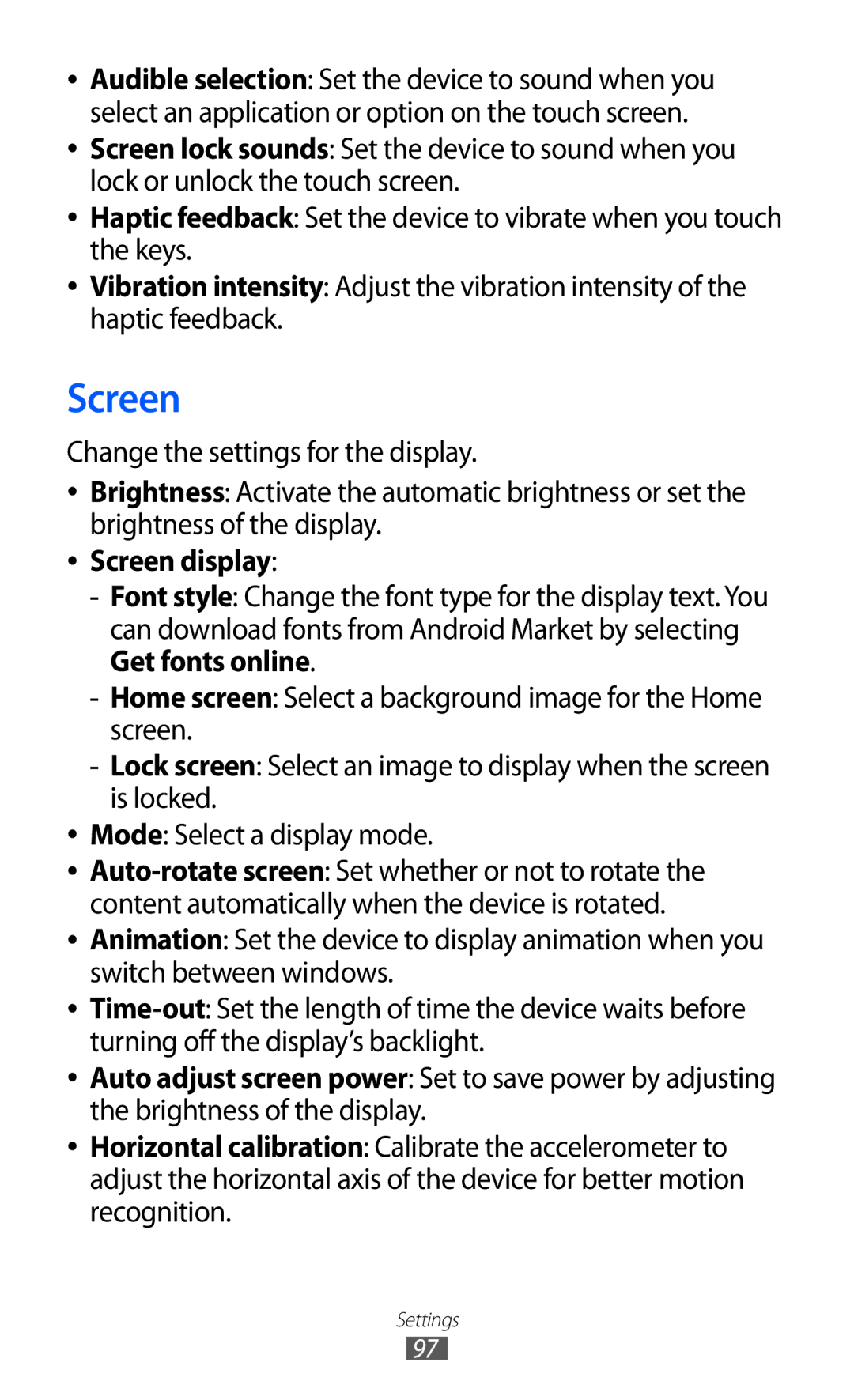 Samsung GT-P7310FKEJED, GT-P7310FKEKSA, GT-P7310FKAKSA, GT-P7310UWAKSA, GT-P7310FKAJED, GT-P7310FKATMC manual Screen display 