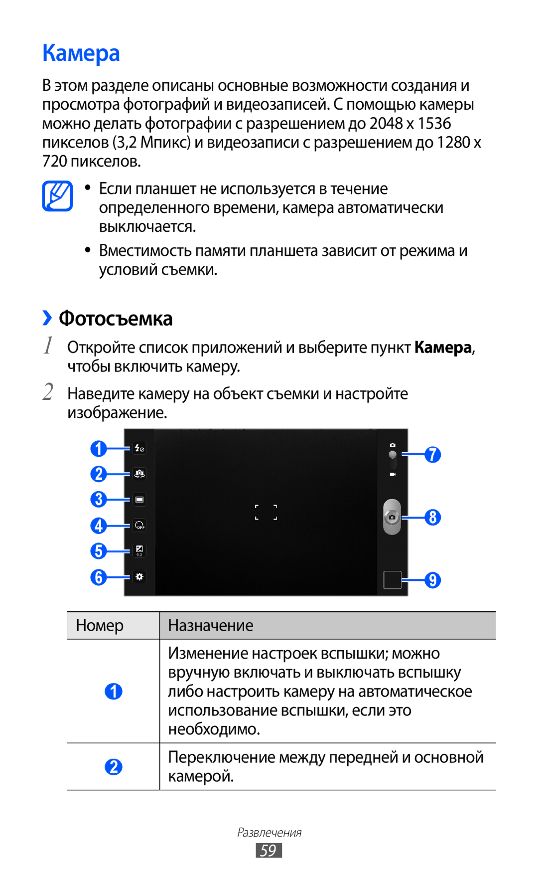 Samsung GT-P7320FKAMGF, GT-P7320UWAMGF manual Камера, ››Фотосъемка 