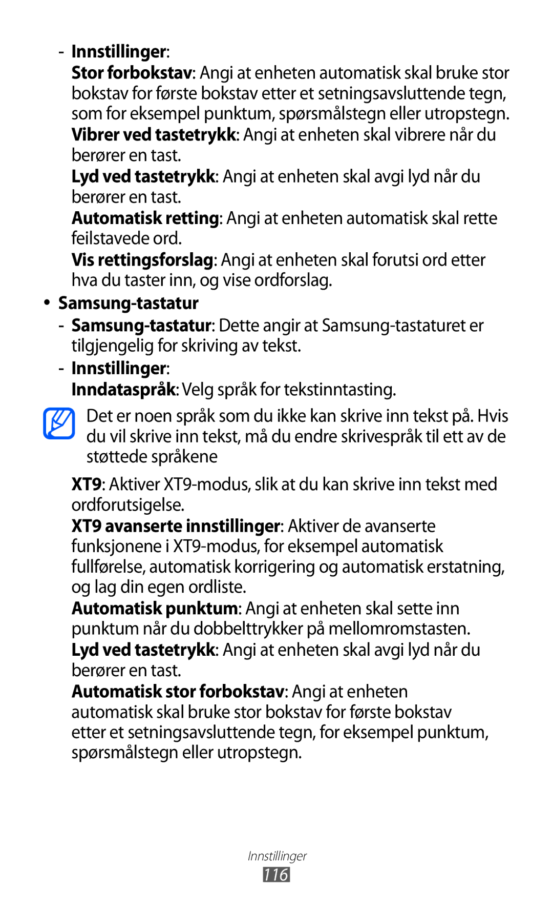 Samsung GT-P7320UWANEE, GT-P7320FKANEE, GT-P7320UWATSF, GT-P7320UWAELS manual Samsung-tastatur, 116 