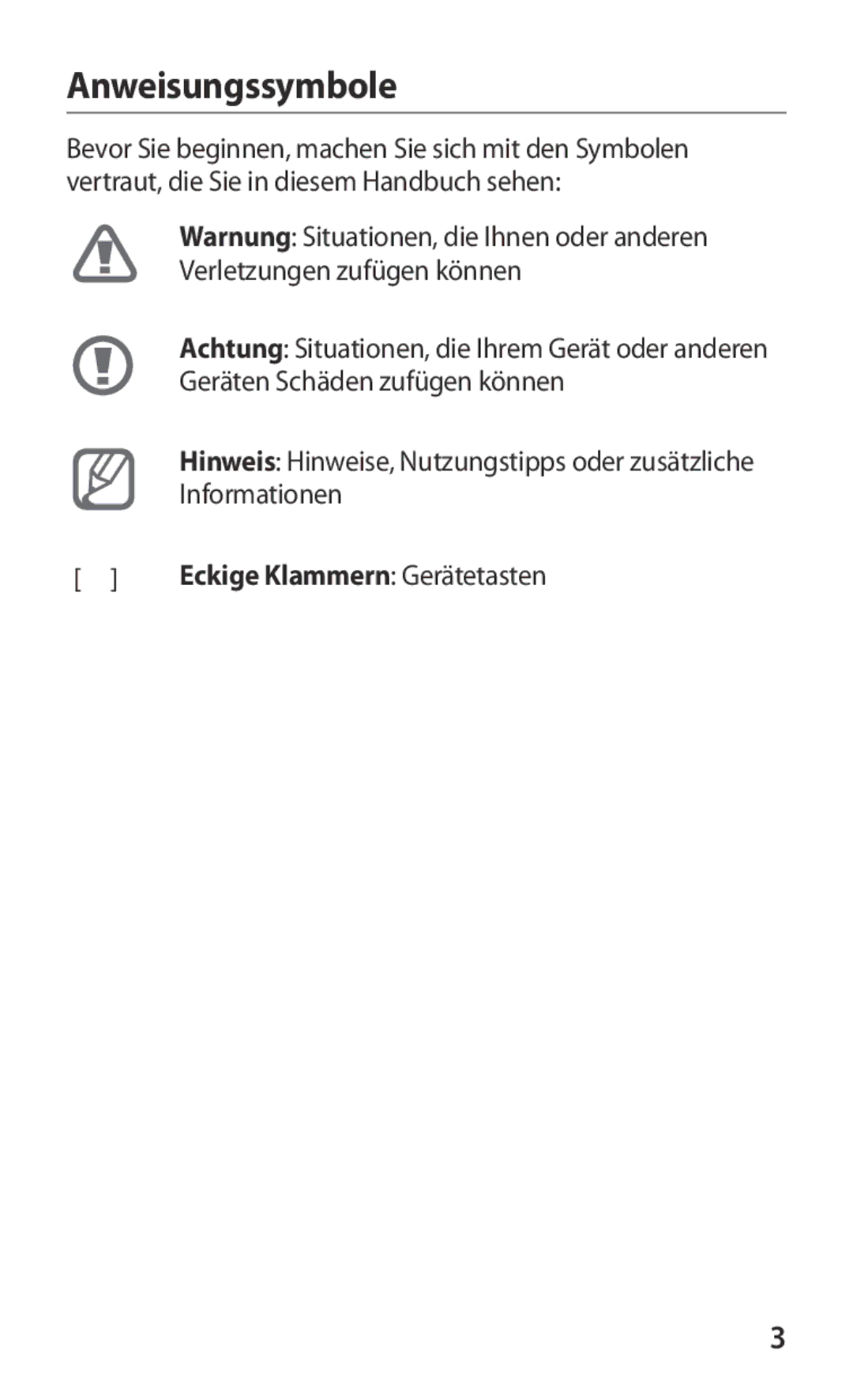 Samsung GT-P7320UWADTM, GT-P7320UWAVD2, GT-P7320FKAOPT, GT-P7320FKATMN, GT-P7320UWACOV manual Anweisungssymbole 