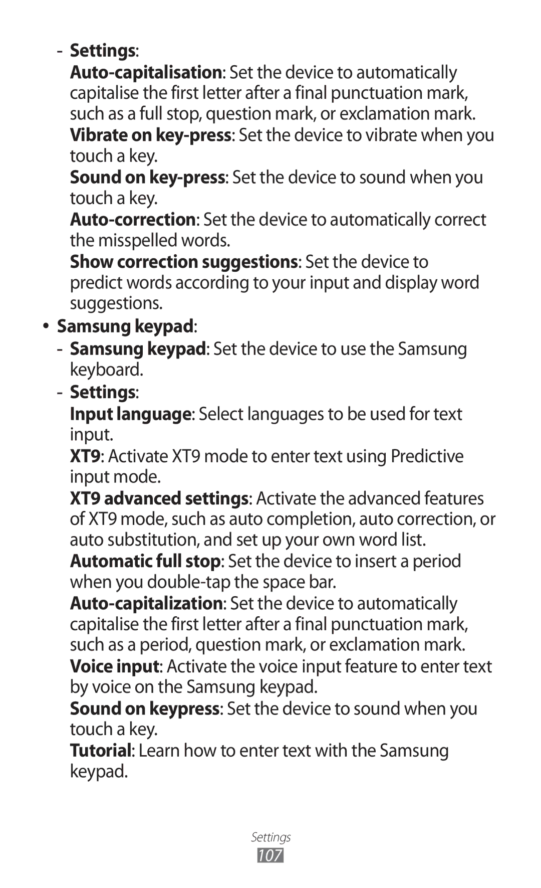 Samsung GT-P7500 user manual Samsung keypad Set the device to use the Samsung keyboard 