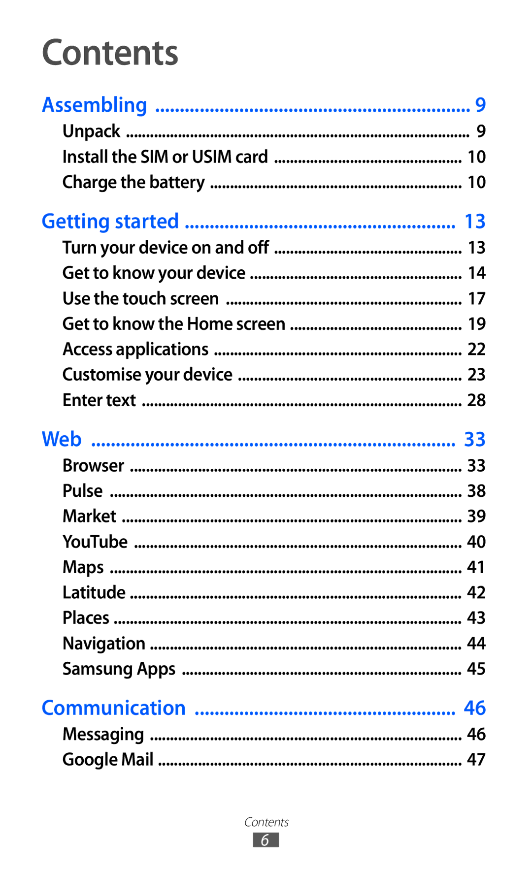 Samsung GT-P7500 user manual Contents 