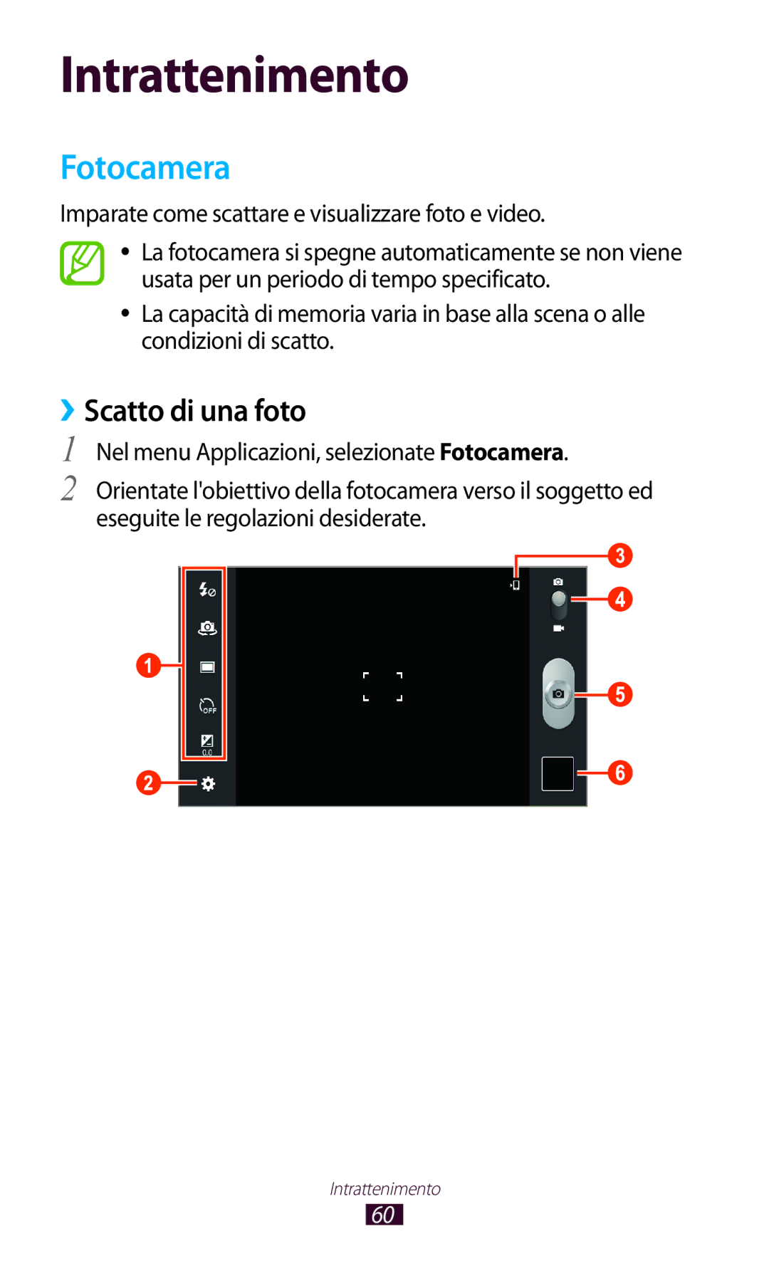 Samsung GT-P7500UWDOMN manual Fotocamera, ››Scatto di una foto, Imparate come scattare e visualizzare foto e video 