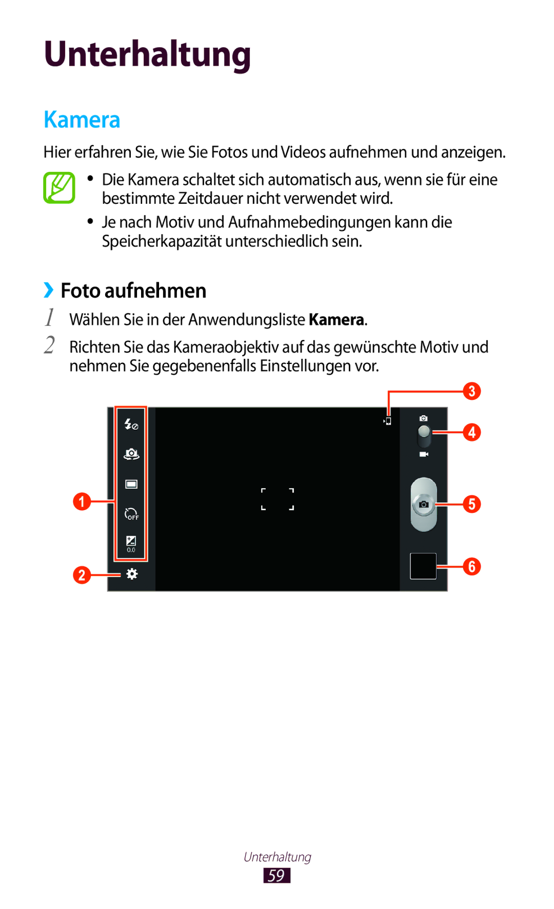 Samsung GT-P7500FKEDBT, GT-P7500UWEDBT, GT-P7500FKAATO, GT-P7500FKDVD2, GT-P7500ZWAATO manual Kamera, ››Foto aufnehmen 