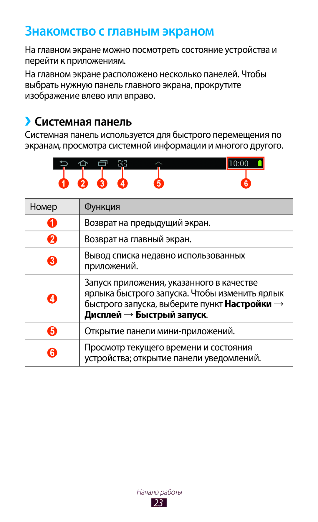 Samsung GT-P7500FKDSER, GT-P7500UWESER Знакомство с главным экраном, ››Системная панель, Открытие панели мини-приложений 