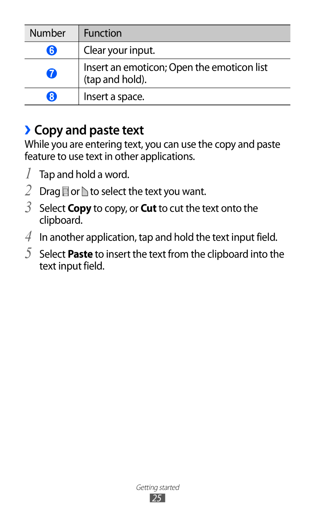 Samsung GT-P7510 user manual ››Copy and paste text 