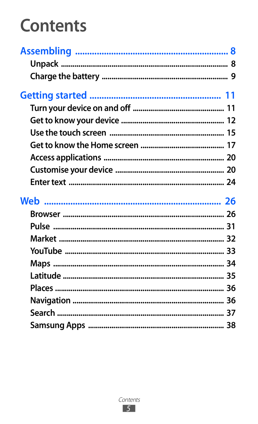 Samsung GT-P7510 user manual Contents 