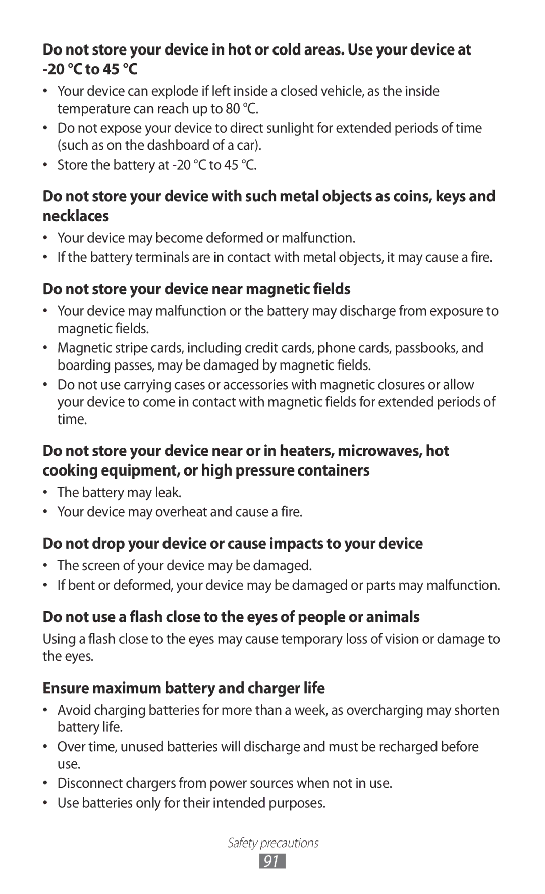 Samsung GT-P7510 user manual Do not use a flash close to the eyes of people or animals 