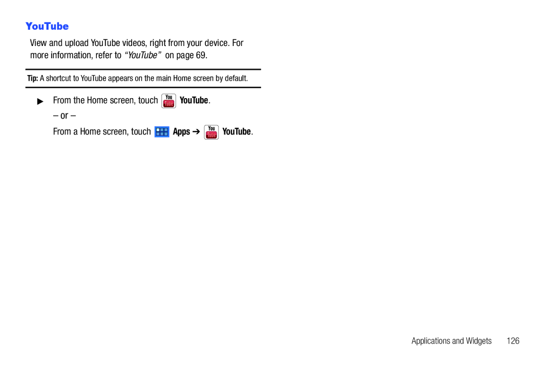 Samsung GT-P7510 user manual YouTube, 126 