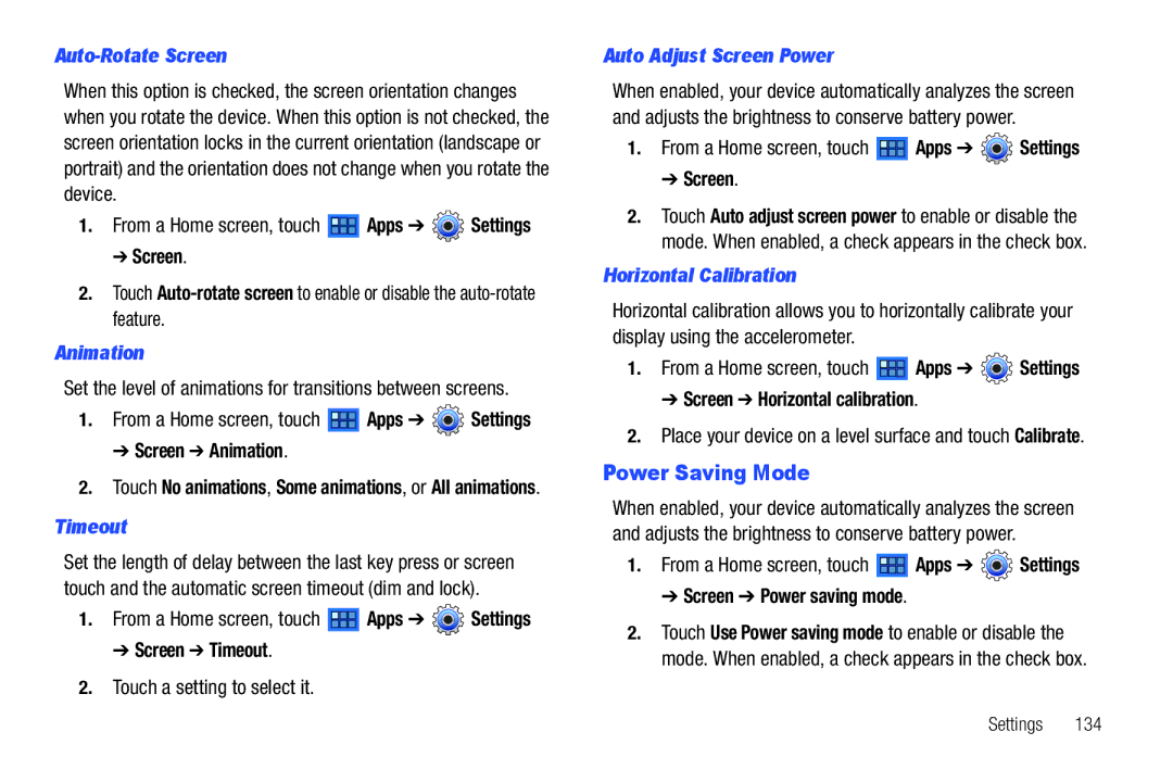 Samsung GT-P7510 user manual Power Saving Mode 