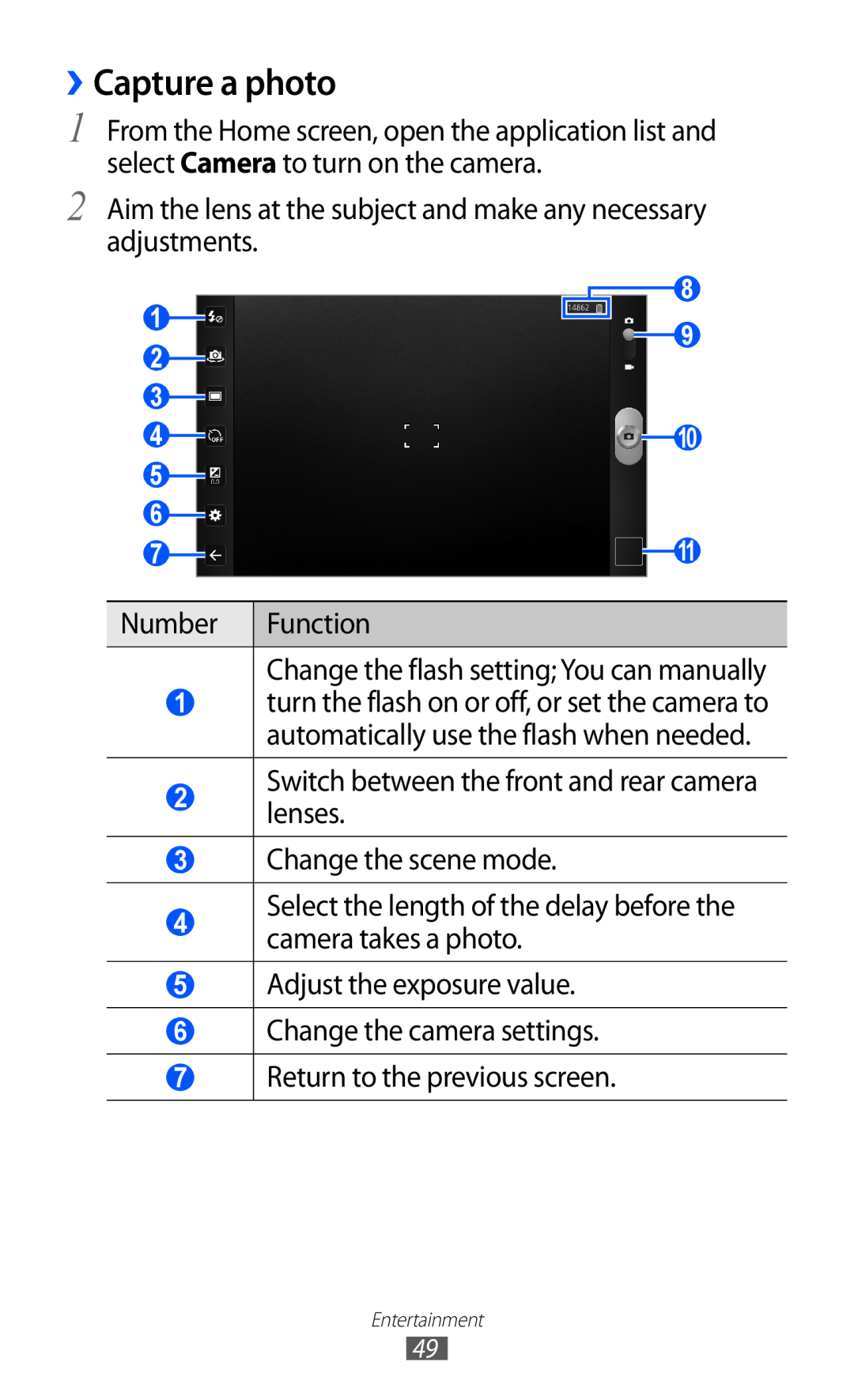 Samsung GT-P7510 user manual ››Capture a photo 