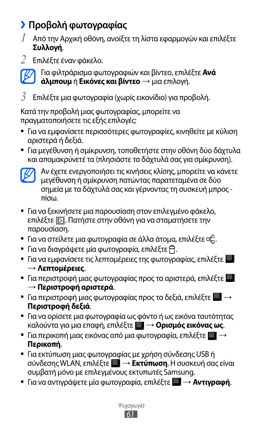 Samsung GT-P7510FKDEUR, GT-P7510UWDEUR manual ››Προβολή φωτογραφίας, → Λεπτομέρειες 