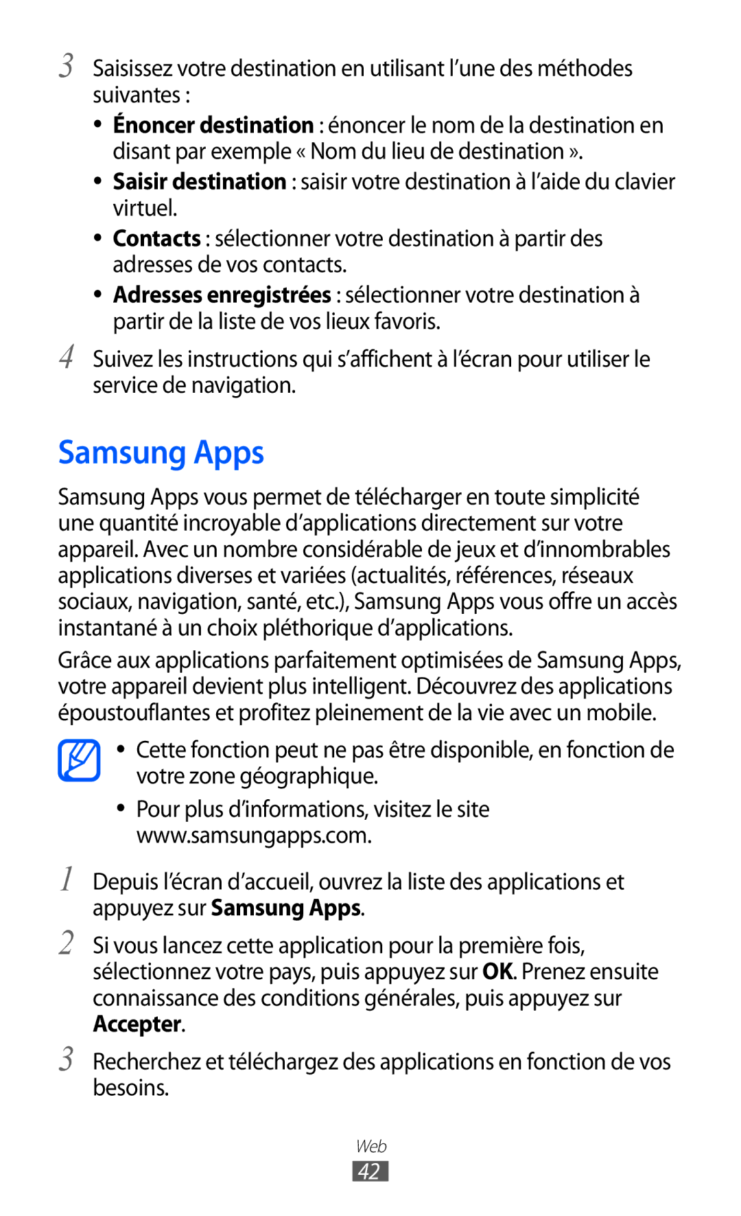 Samsung GT-P7510UWAXEF, GT-P7510UWDXEF, GT-P7510UWDFTM, GT-P7510FKDXEF, GT-P7510FKDFTM, GT-P7510UWDSFR manual Samsung Apps 