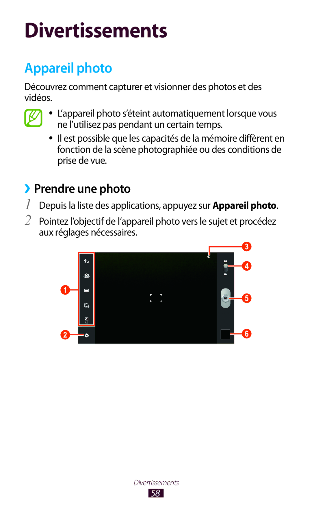 Samsung GT-P7510UWAXEF, GT-P7510UWDXEF, GT-P7510UWDFTM, GT-P7510FKDXEF, GT-P7510FKDFTM Appareil photo, ››Prendre une photo 