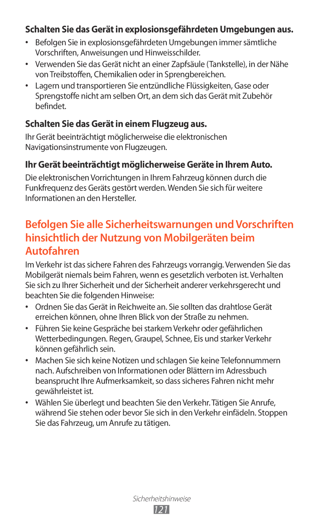 Samsung GT-P7510FKDDBT, GT-P7510UWEDBT, GT-P7510FKEDBT, GT-P7510FKDATO 121, Schalten Sie das Gerät in einem Flugzeug aus 