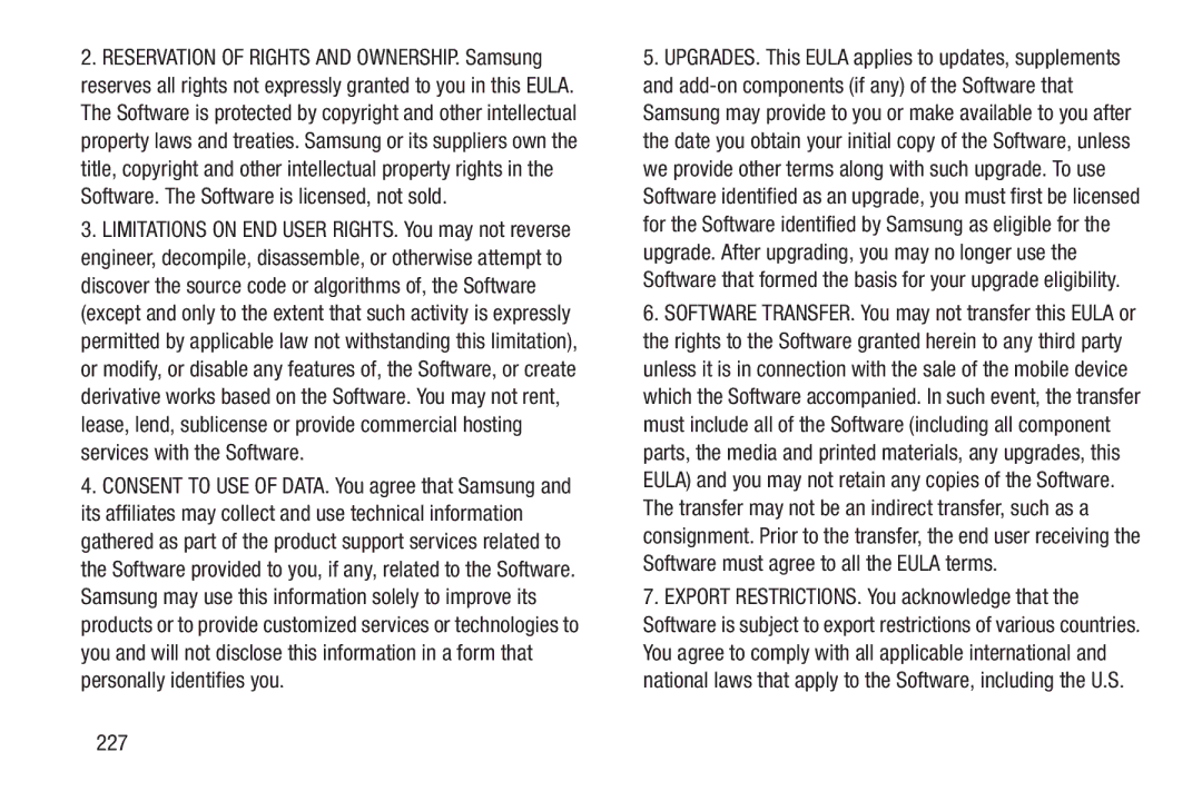 Samsung GT-P7510MAVXAB, GT-P7510UWVXAB, GT-P7510MAYXAB user manual 227 