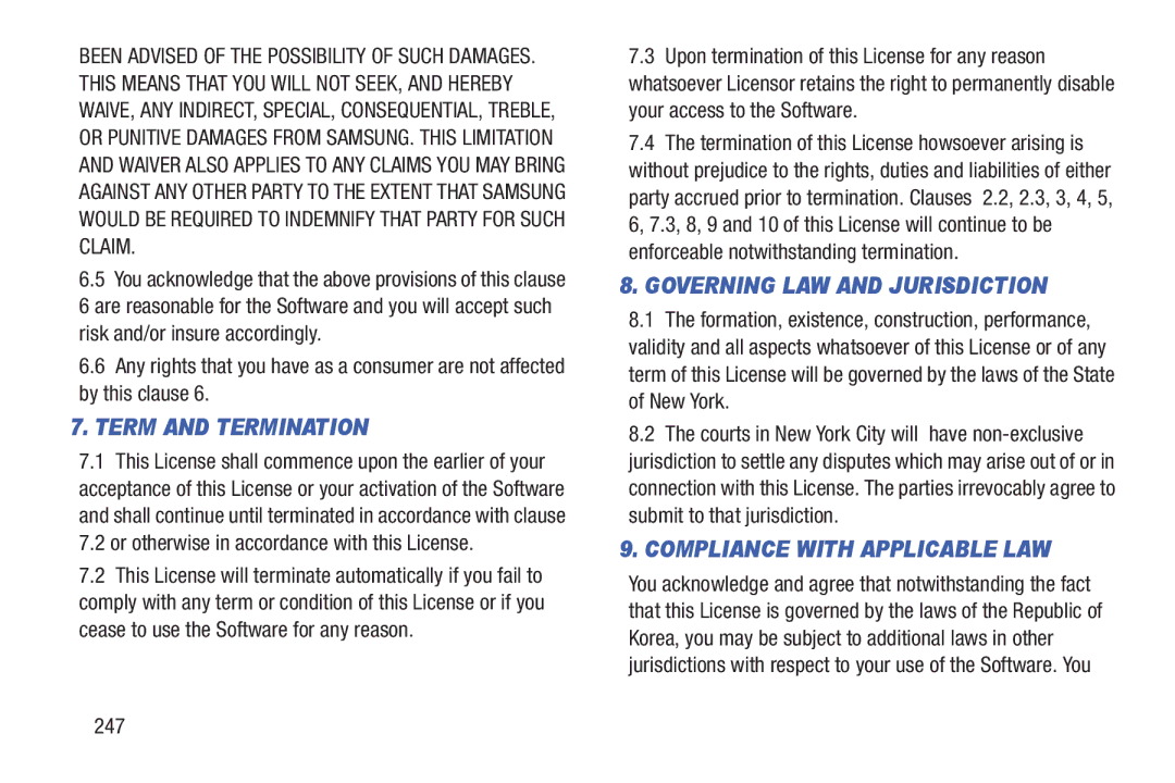 Samsung GT-P7510UWVXAB By this clause, Or otherwise in accordance with this License, Submit to that jurisdiction, 247 